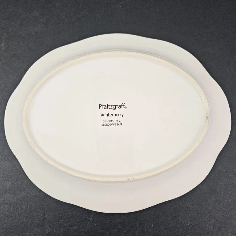 Pfaltzgraff Winterberry Oval Ceramic BLESS THIS HOUSE Holly Platter Plate